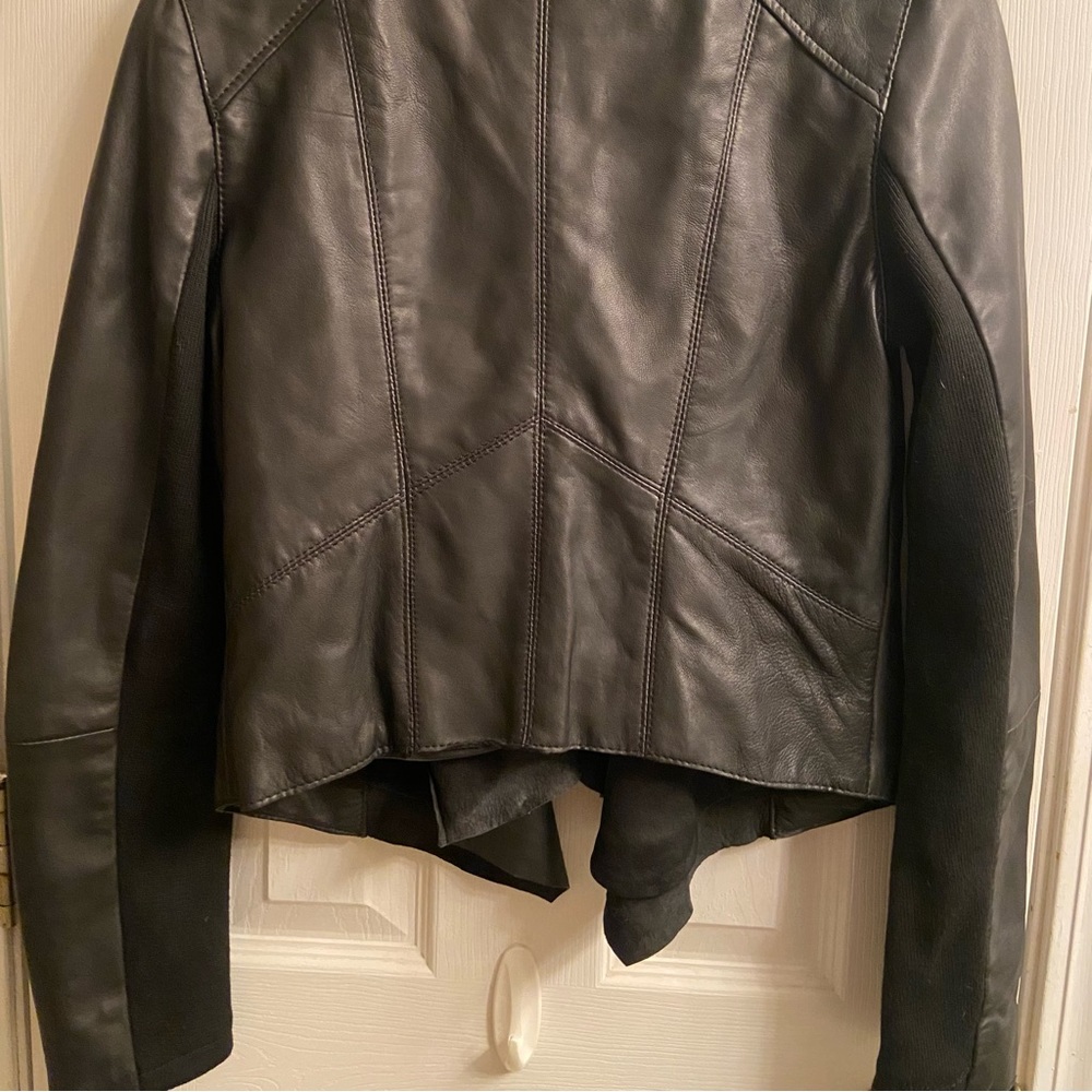 Bcbgeneration Drape Front Leather Jacket - image 2